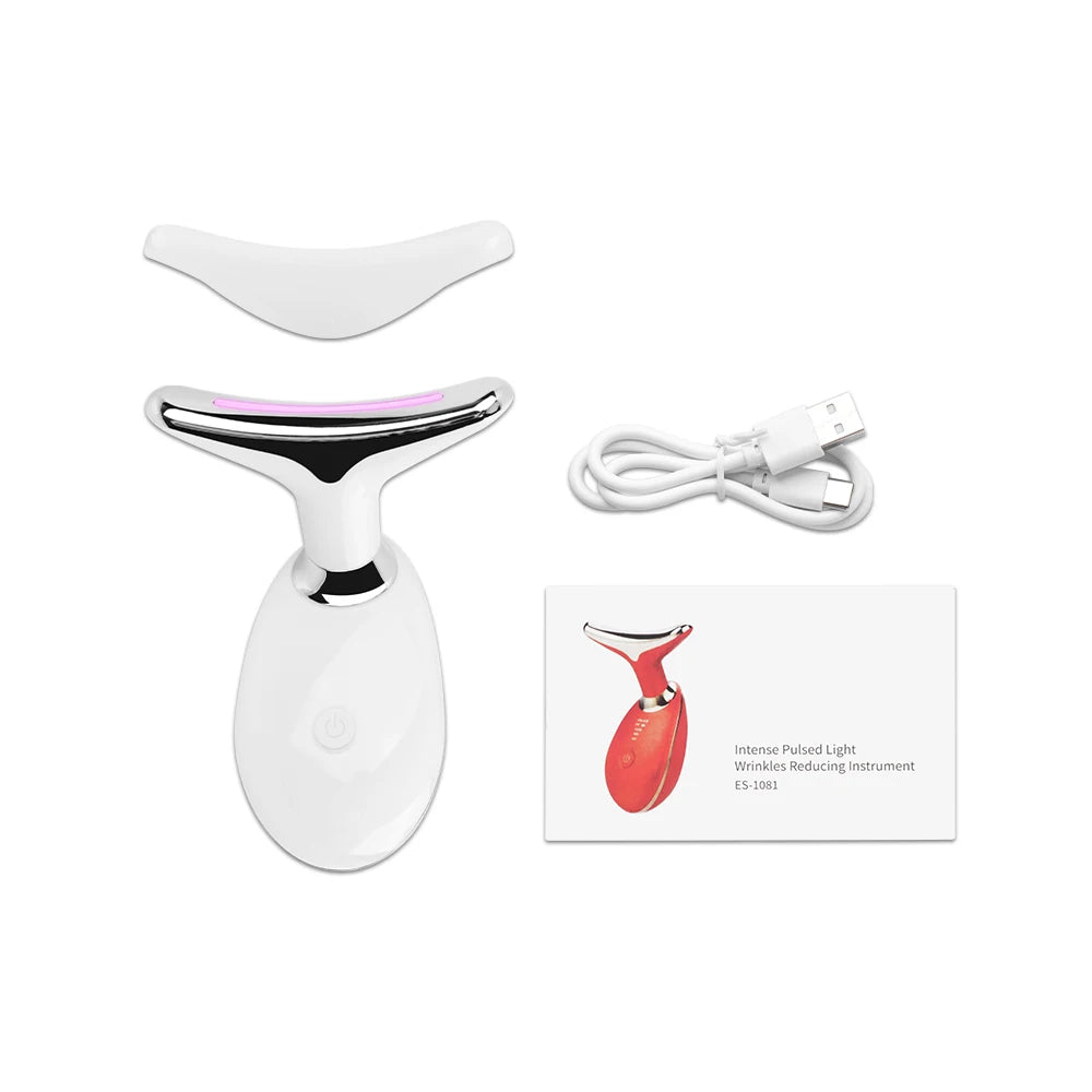 Facial Microcurrent EMS Neck Face Lifting Massager Neck Face Beauty Skin Tighten Device LED Photon Therapy anti Wrinkle Remover