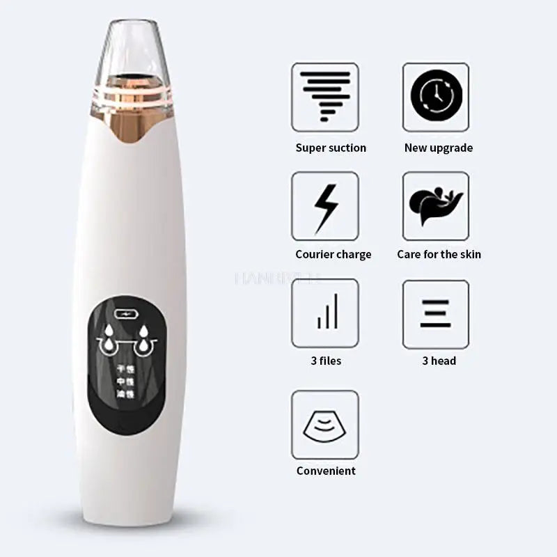 USB Charging Face Pore Vacuum Blackhead & Acne Remover Deep Cleansing Skin Care Tool with Black Dot Cleaner for Pimple Removal