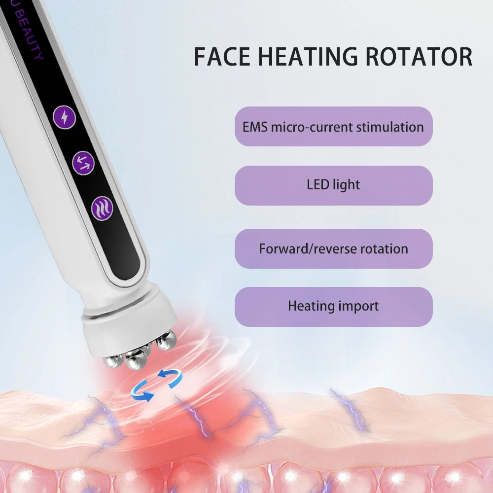 RF Facial Massage Roller EMS Face Lifting Machine Microcurrent Skin Tightening Face V-Line Beauty Device Eye Roller Skin Care