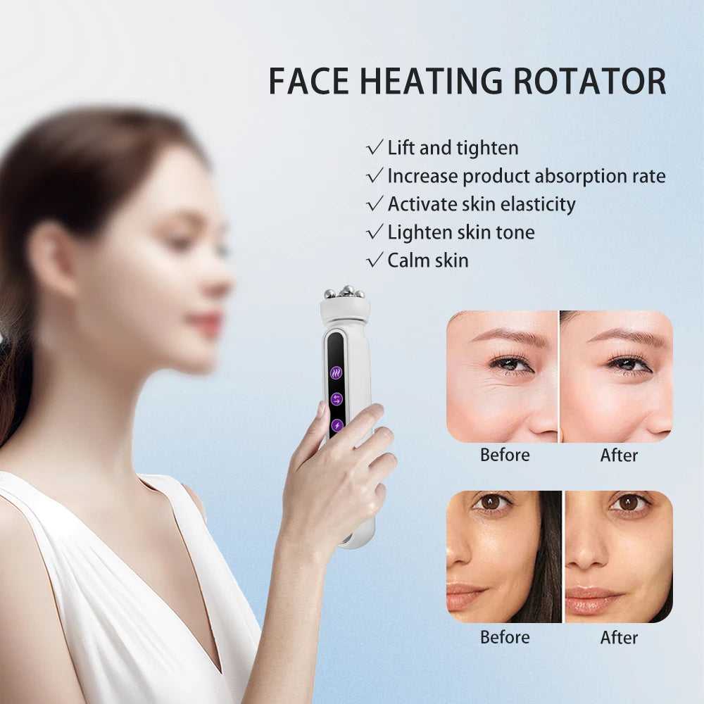 RF Facial Massage Roller EMS Face Lifting Machine Microcurrent Skin Tightening Face V-Line Beauty Device Eye Roller Skin Care