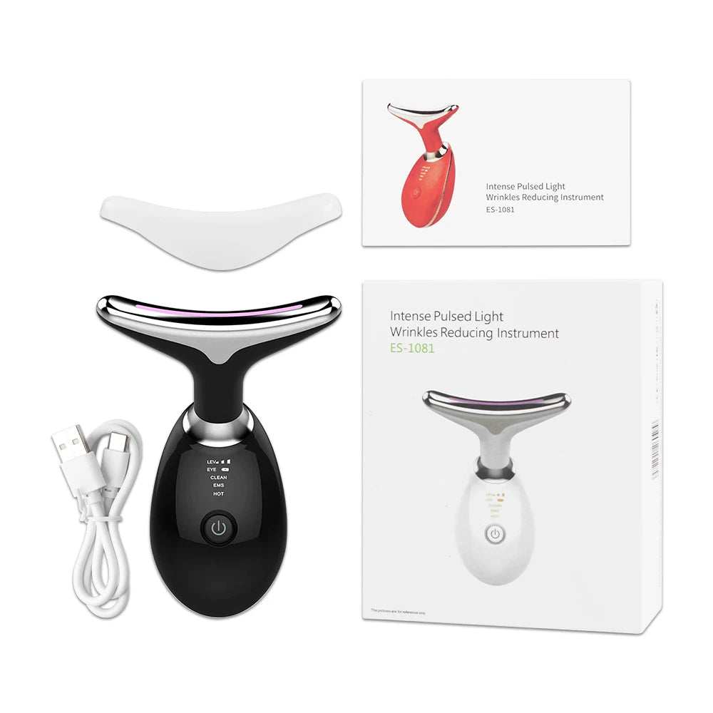 Facial Microcurrent EMS Neck Face Lifting Massager Neck Face Beauty Skin Tighten Device LED Photon Therapy anti Wrinkle Remover
