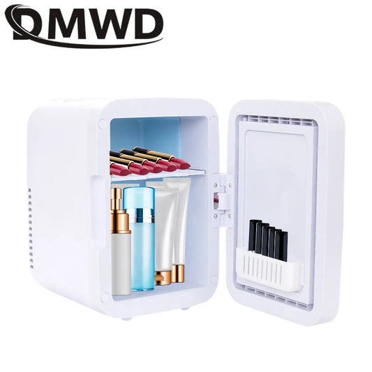 12V/110V-220V Mini Cosmetic Fridge Portable Refrigerator Beauty Face Cosmetics Refrigerators with LED Mirror for Car Home 4L